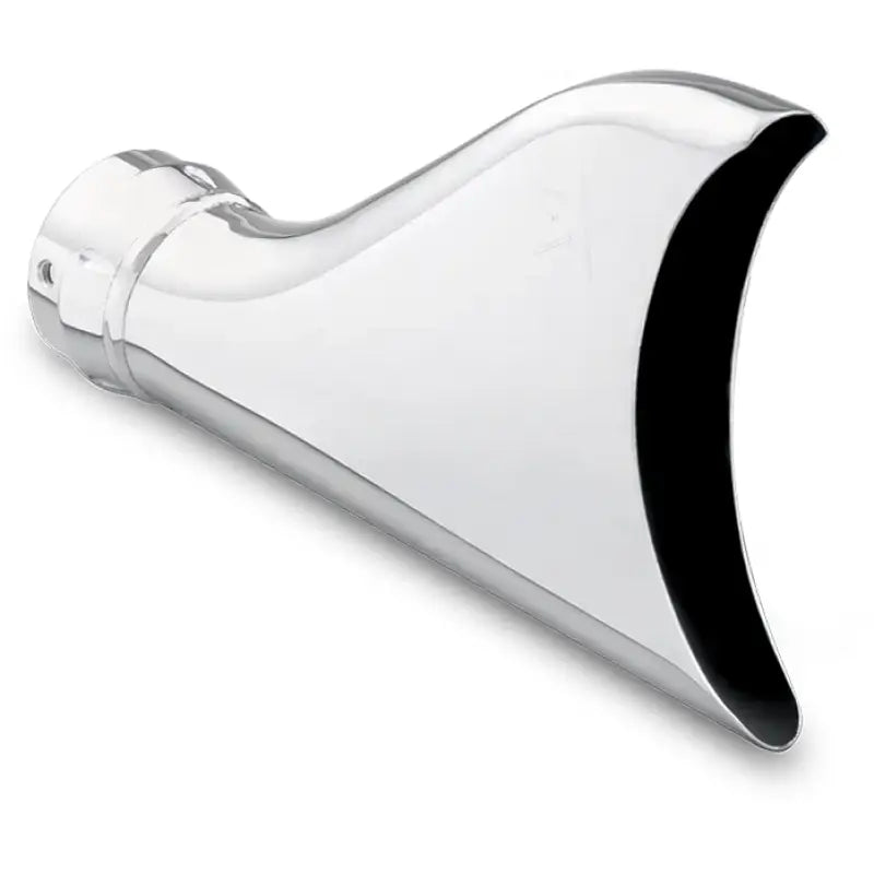 Shiny chrome exhaust tip with flared opening for RV parts & accessories or truck parts
