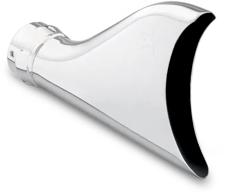 Shiny chrome exhaust tip with flared opening for RV parts & accessories or truck parts