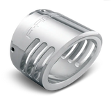 Silver polished metal ring with cut-outs for exhaust tip RV parts & accessories
