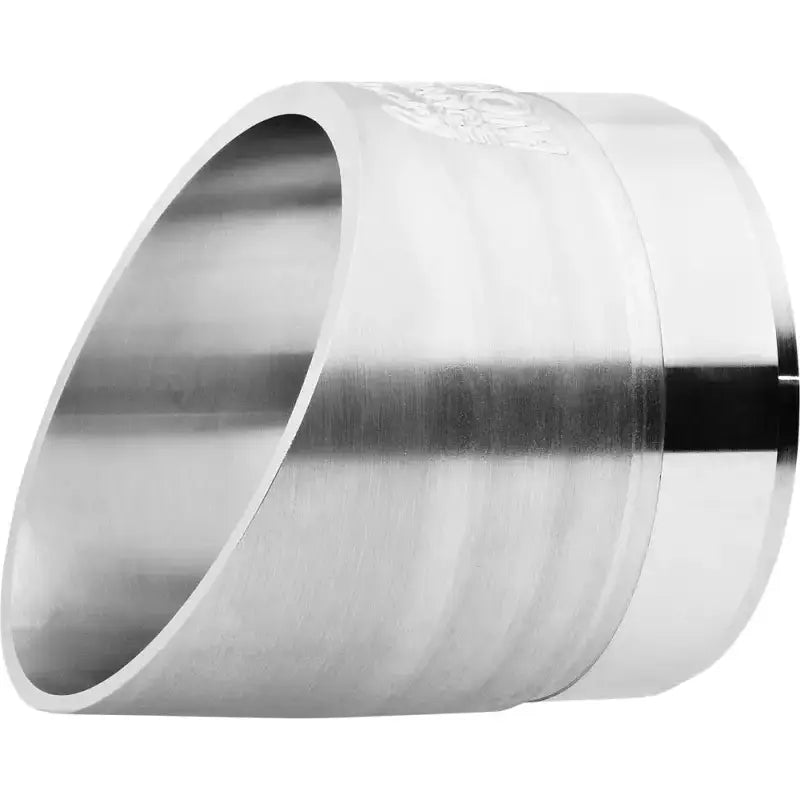 Polished metal angled exhaust tip for trucks and RVs - AC00101 End Cap Chrome Rolled Edge