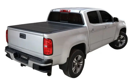 Access 2022 + Rivian R1T 4ft 6in Bed (w/ OEM Tonneau Track) LOMAX Folding Hard Cover - Black Urethane - B3080019