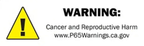 Warning sign about cancer and reproductive harm for Access Accessories EZ-Retriever II truck bed cargo reaching tool