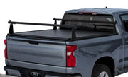 Dark gray pickup with black tonneau cover and ladder rack for Chevy GMC 6ft 8in box