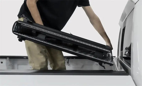 Access LOMAX Folding Hard Cover 17 + Ford Super Duty F-250/F-350/F-450 6ft 8in Box Black Urethane
