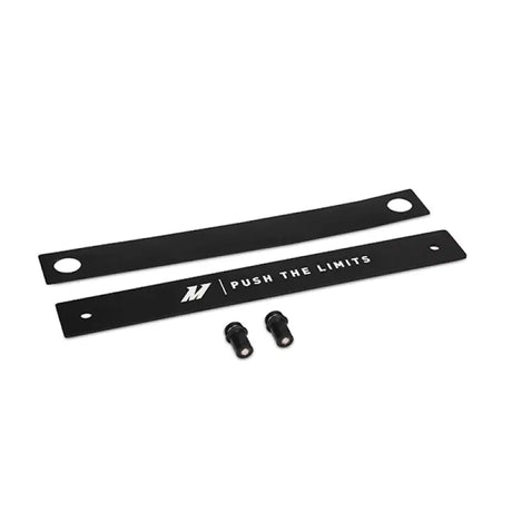 Black metal bars with mounting hardware for license plate delete or plate delete styling