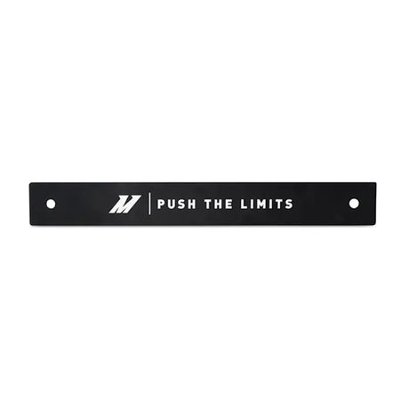 Black metal bar with PUSH THE LIMITS text, perfect for license plate delete accessories