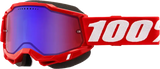 Accuri 2 Snowmobile Goggle Neon Red Mirror Red/Blue Lens - Powersports