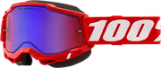 Accuri 2 Snowmobile Goggle Neon Red Mirror Red/Blue Lens - Powersports