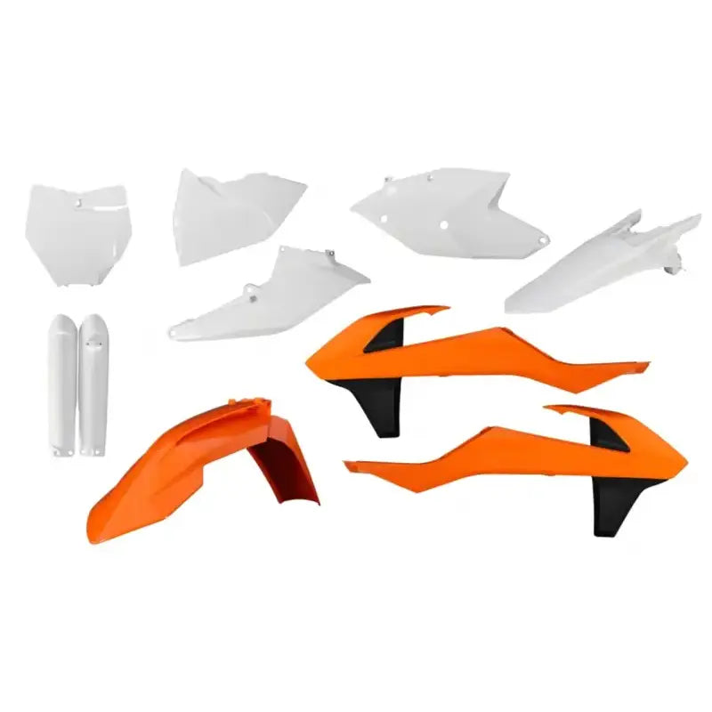 Motorcycle body panels featuring Flo Orange rear fender for KTM SX125 models