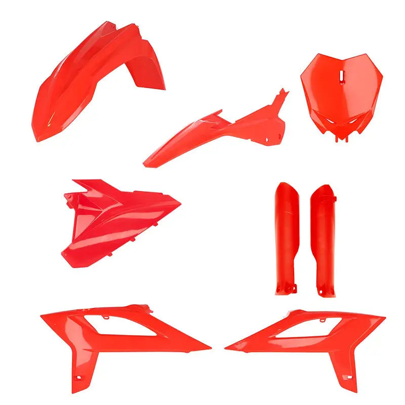 Acerbis Full Plastic Kit Beta Red with Front Fender # Plate Lower Fork Cover Set Radiator Scoops Side Panels and Rear