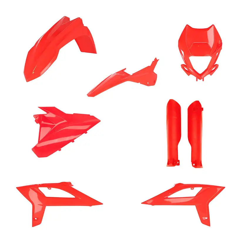 Acerbis Full Plastic Kit Beta Red with Front Fender # Plate Lower Fork Cover Set Radiator Scoops Side Panels and Rear