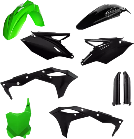 Acerbis Full Plastic Kit Kaw Black with Front Fender Plate and More - Body