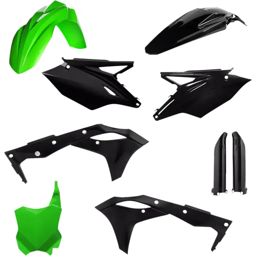 Acerbis Full Plastic Kit Kaw Black with Front Fender Plate and More - Body