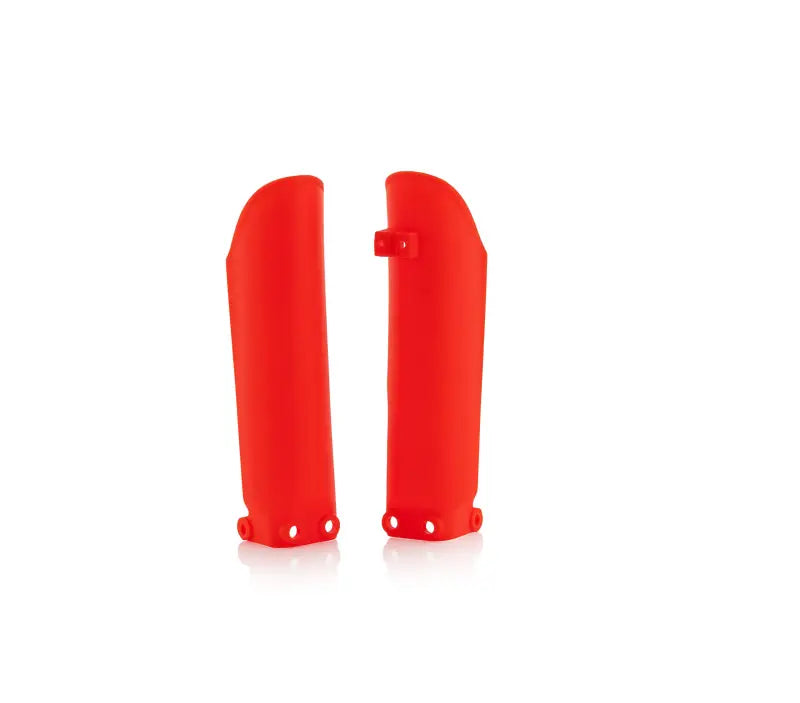 Red Acerbis Lower Fork Cover Set for motorcycle fork guards, Flo-Orange style