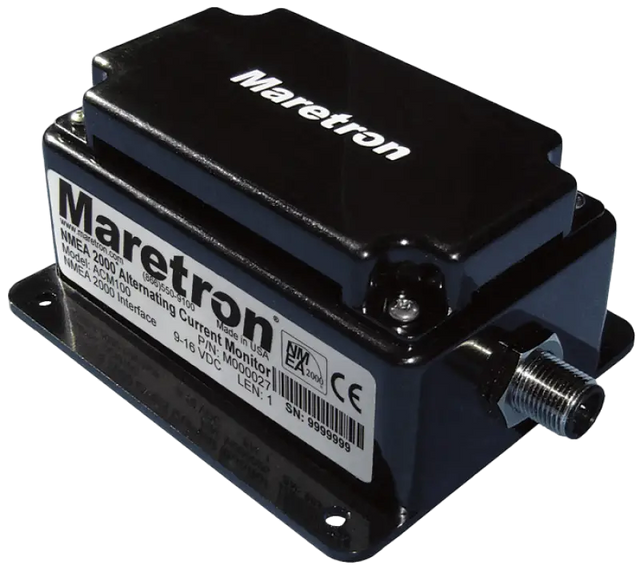 Black Maretron AC Power Monitor NMEA 2000 for accurate power readings