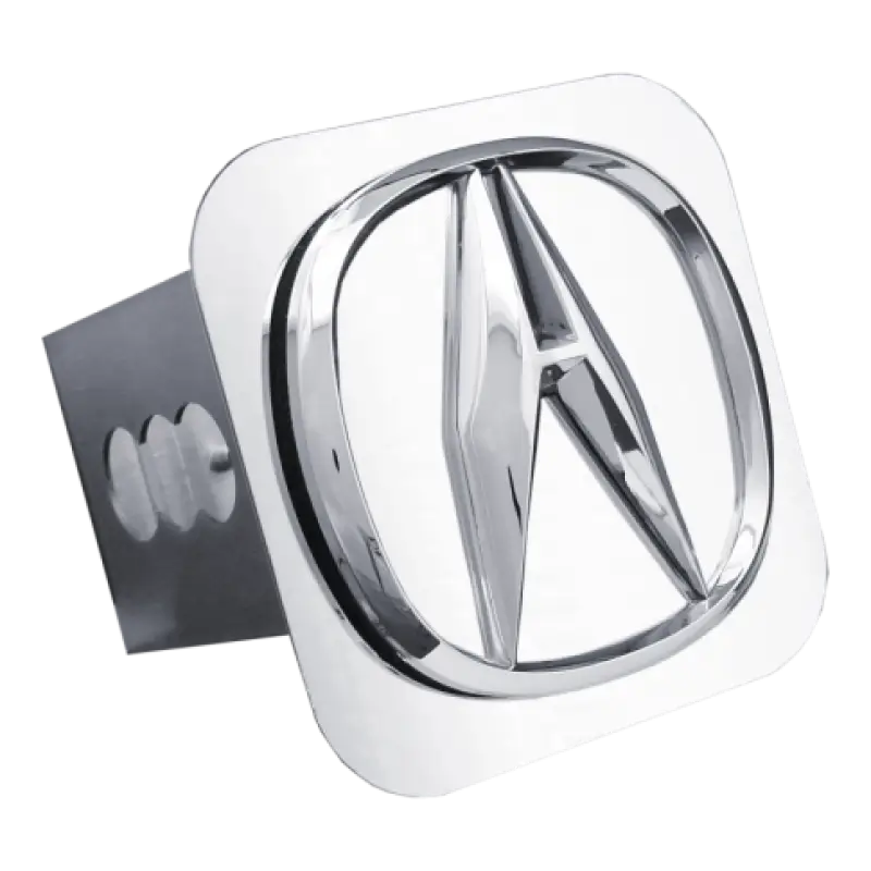 Chrome Acura trailer hitch cover for auto gold acura with shiny auto gold finish