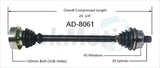 AD-8061 Trakmotive New Cv Axle - Shaft