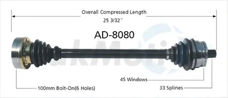 AD-8080 Trakmotive New Cv Axle - Shaft