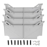 Stacked gray plastic storage bins with hardware for AD8WIDEX4 Decked Locking Tab Drawer Dividers