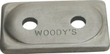 Gray metal snowmobile support plate for ADA2-3775-B angled double digger setup