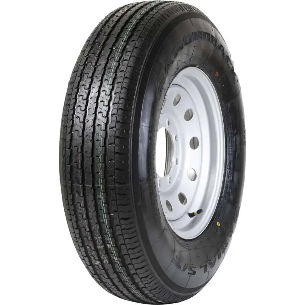 ADB16R8SMM Taskmaster St235/80R16 10 Ply Diamondback On 1 tire with Diamondback tread pattern for superior traction and durability, ideal for heavy-duty trailers.