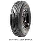 Mounted trailer tire showing ADB225R645BMEM Taskmaster ST225/75R15 10 Ply Diamondback