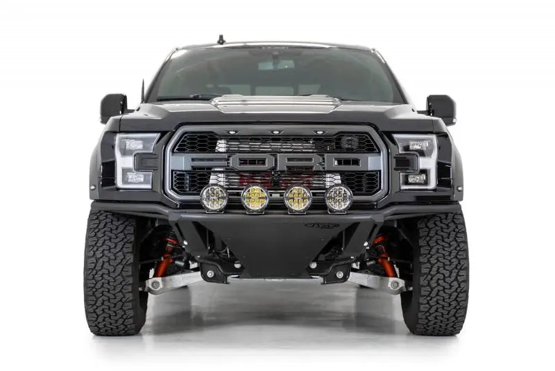 Black Ford Raptor with Addictive Desert Designs light hoop for added style and function