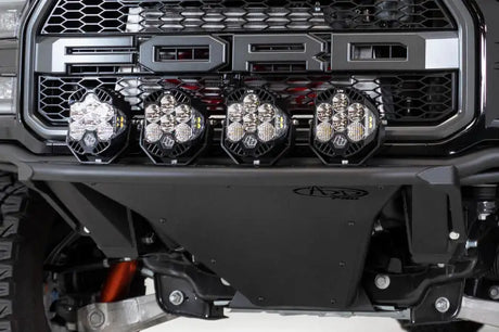 Ford Raptor with addictive desert designs light hoop and aftermarket bumper in black