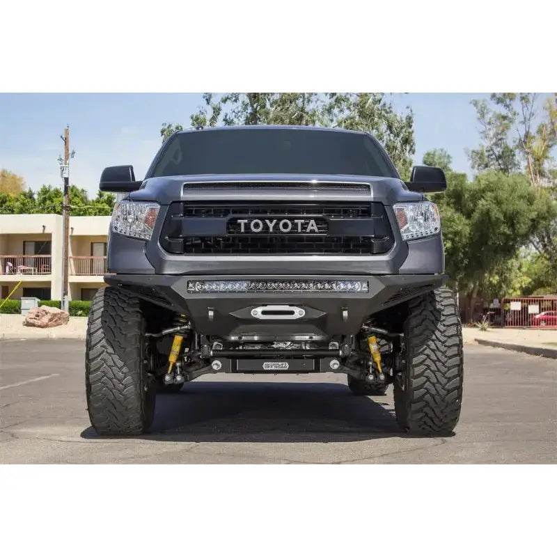 Addictive Desert Designs 2014+ Toyota Tundra Stealth Fighter Front Bumper w/Winch Mount & Sensors - F741422860103