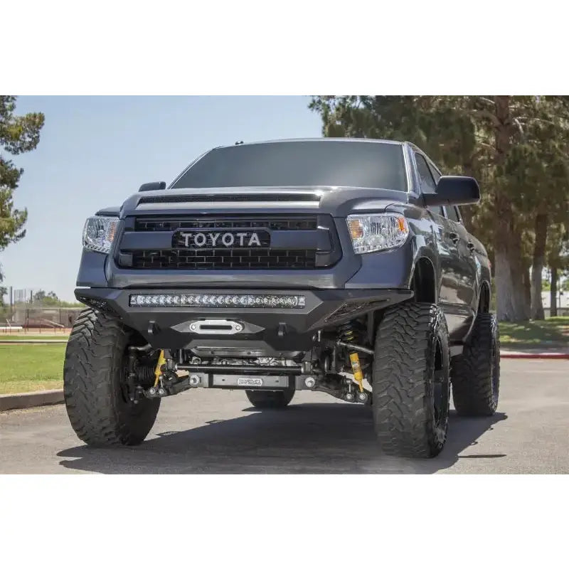 Addictive Desert Designs 2014+ Toyota Tundra Stealth Fighter Front Bumper w/Winch Mount & Sensors - F741422860103