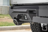 Gray truck rear bumper with exhaust pipe for Addictive Desert Designs Hammer Stealth Fighter