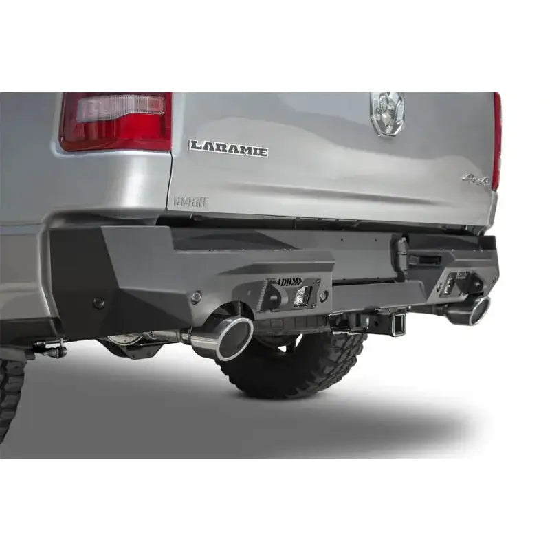 Aftermarket rear bumper with exhaust outlets for Addictive Desert Designs Hammer Stealth Fighter Ram 1500