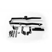 Addictive Desert Designs 21-22 Ford Raptor Adaptive Cruise Control Relocation Bracket in Hammer Black with mounting hardware.