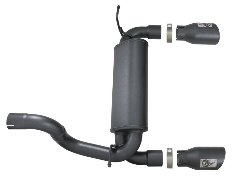 aFe 49-48067-B aFe Rebel Series 2.5in 409 SS Axle-Back Exhaust w/ Black Tips 2018+ Jeep Wrangler (JL) V6 3.6L