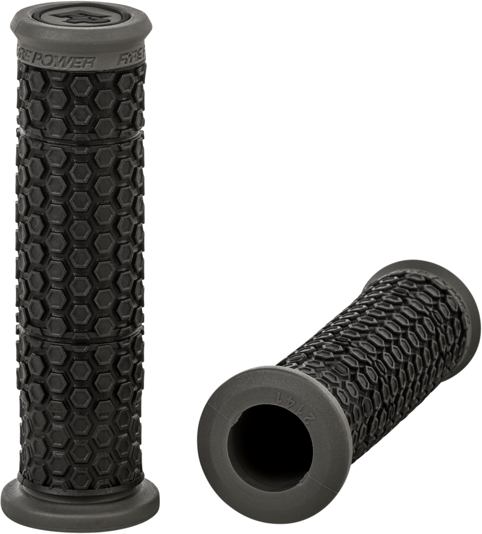 Fire Power Pilot Grips 24-0129 - Black Gray Atv Standard