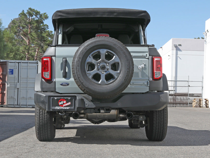 aFe 49-33137-B aFe Vulcan 3in 304 SS Axle-Back Exhaust 2021 Ford Bronco L4-2.3L (t)/V6-2.7L (tt) w/ Black Tips