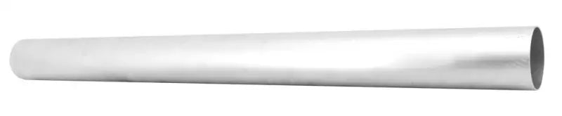 Silver metal pipe showing a 3.0in diameter aluminum 36in straight pipe tube