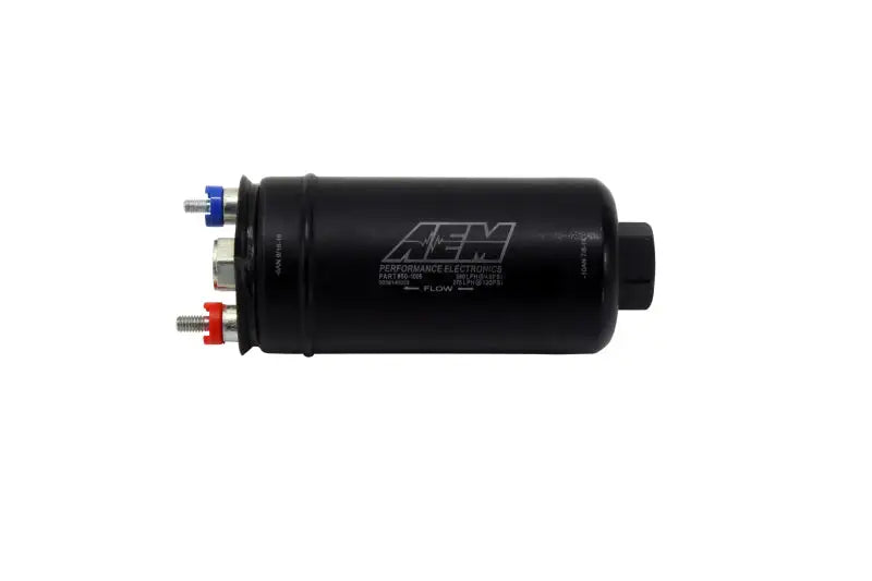 AEM 380LPH High Pressure Fuel Pump with -6AN Female Outlet and -10AN Female Inlet.