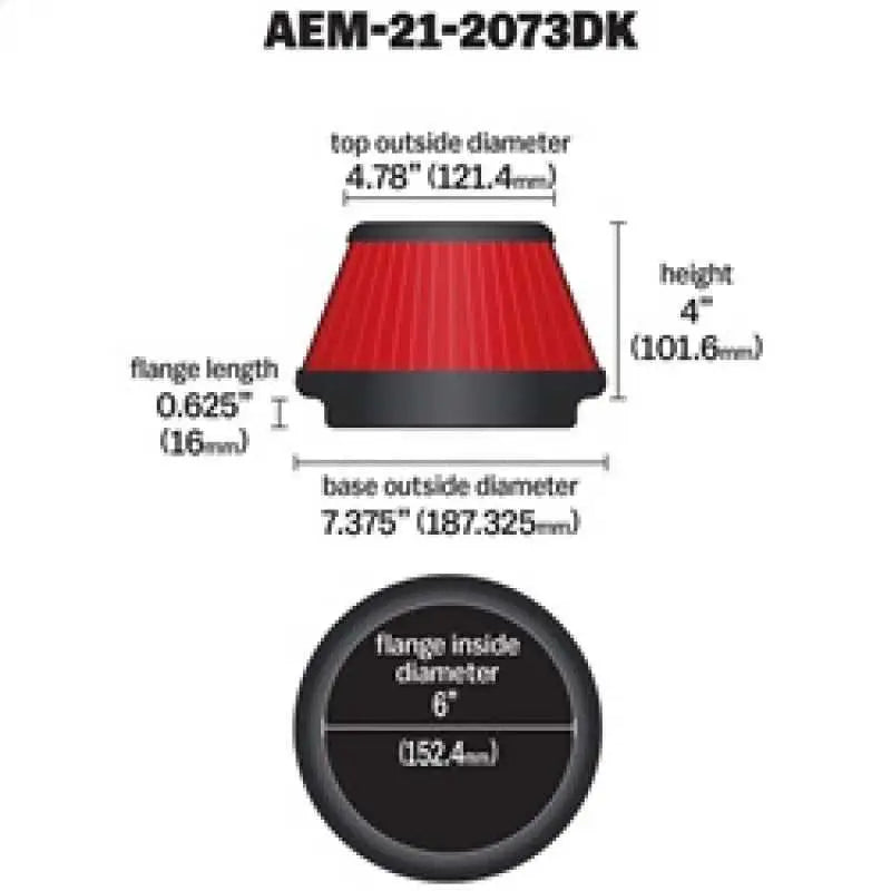 AEM 5 inch x 5 inch DryFlow Air Filter 