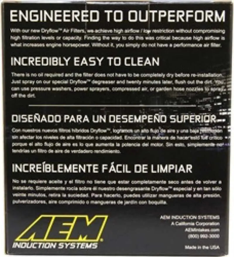 AEM 5 inch x 5 inch DryFlow Air Filter 
