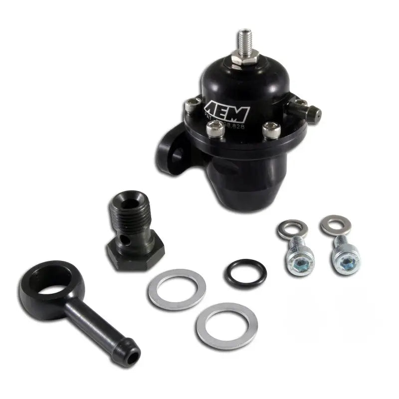 AEM 25-303BK AEM 86-93 Acura / 95-98 TL / 88-91 Civic/CRX / 92-01 Prelude Black Adjustable Fuel Pressure Regulato