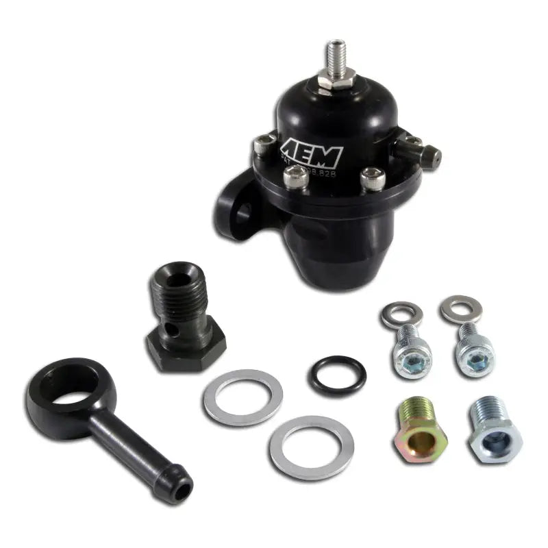 AEM 25-303BK AEM 86-93 Acura / 95-98 TL / 88-91 Civic/CRX / 92-01 Prelude Black Adjustable Fuel Pressure Regulato
