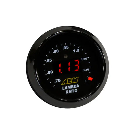 AEM Digital Wideband UEGO Gauge featuring Bosch LSU 4.9 sensor for RV, automotive, powersports, off-road, marine, truck accessories, racing, and riding enthusiasts.