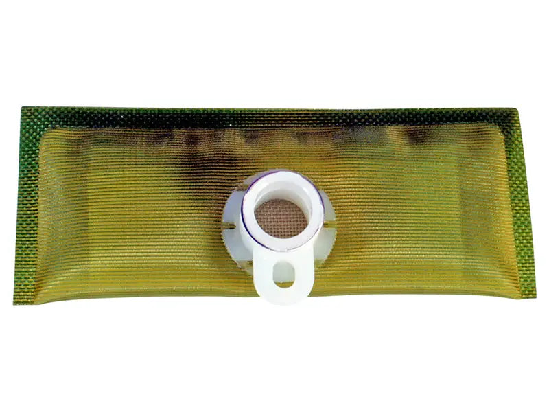 Rectangular fuel pump strainer with white plastic connector for AEM replacement pre-filter