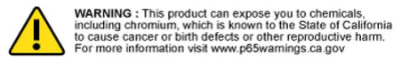 California Proposition 65 warning on Aeromotive carbureted bypass regulator for safe use