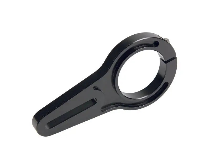 Black metal clamp with arm on Aeromotive Billet Straight Bracket for Belt Drive Pumps