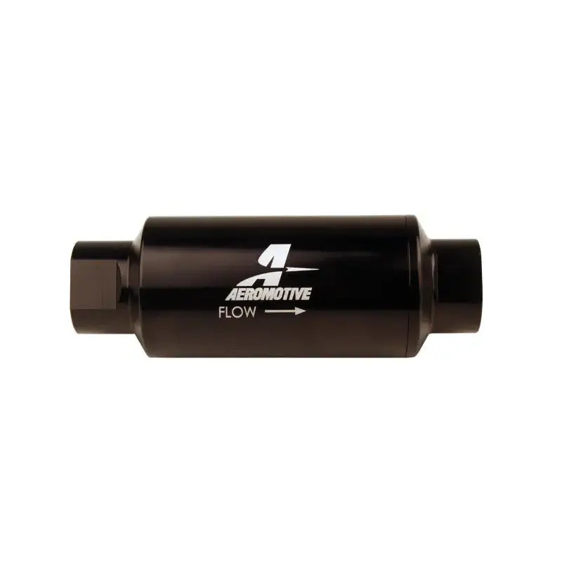 Aeromotive In-Line Filter 10AN 10 Micron Microglass Element Bright-Dip Black 2in OD elegant black anodized finish crafted from aircraft-grade billet aluminum alloy