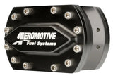 Black Aeromotive spur gear fuel pump component for high-performance fuel systems