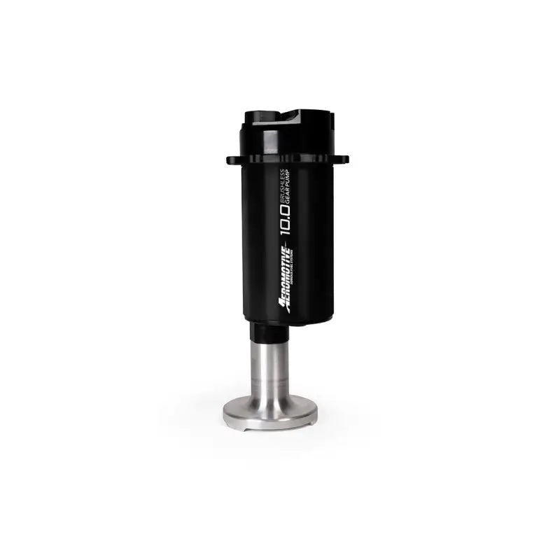 Black and silver fuel pump for Aeromotive TVS module with fuel cell pickup system