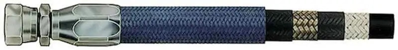 Braided blue AQP Aeroquip #8 AQP HP Hose with metal fittings for high performance